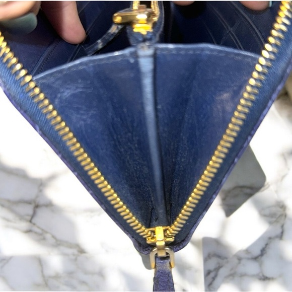 Miu Miu Croc Embossed Leather Zip Around Continental Wallet with COA - Picture 12 of 13